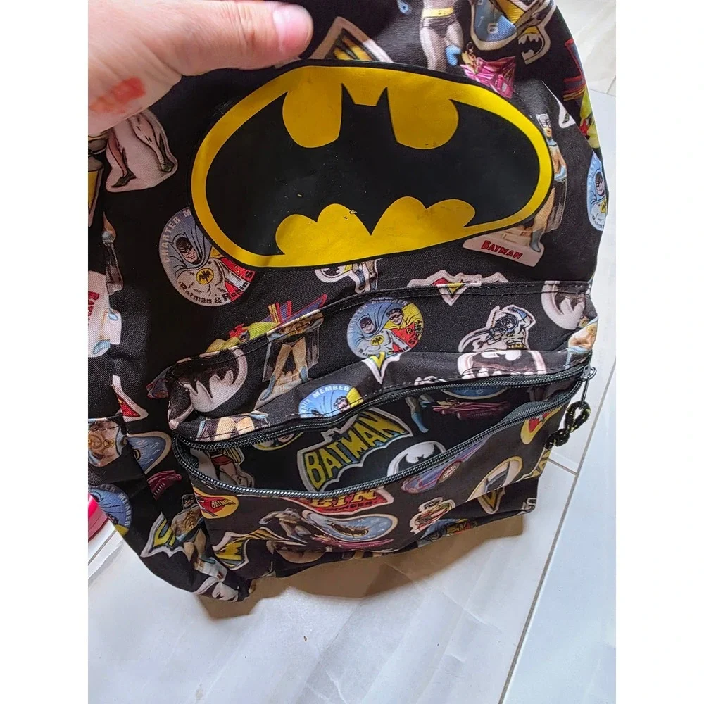 Batman and Robin‎ Comic Print Backpack Black Yellow DC Comics Superhero Bag